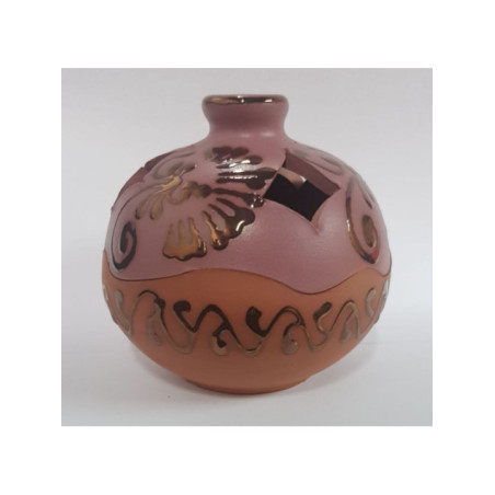 Incensario Artesanal Joyero Rosa de Barro 10cm