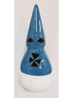 Incensario Artesanal Nazareno Azul Celeste-Blanco 19cm