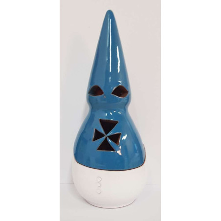 Incensario Artesanal Nazareno Azul Celeste-Blanco 19cm