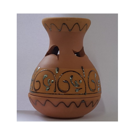 Incensario Artesanal Pera Marrón. 13cm