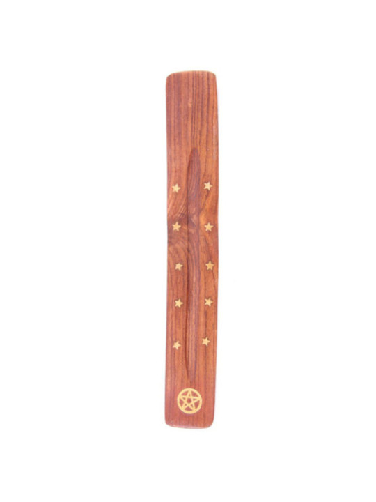 Soporte de Incienso de Madera Sheesham de Estrellas y Pentagrama