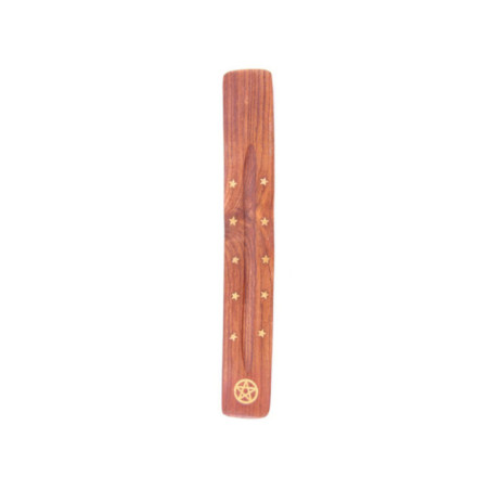 Soporte de Incienso de Madera Sheesham de Estrellas y Pentagrama