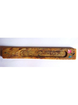 Porta Inciensos Estaetita con Flor (Color Crema)