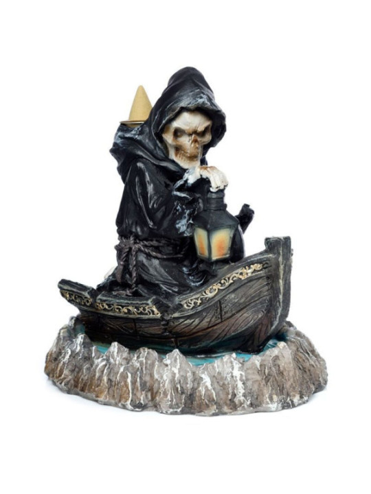 Quemador de Incienso en Cono de Reflujo el Barquero de la Muerte, altura 16.5 cm x 15 ancho