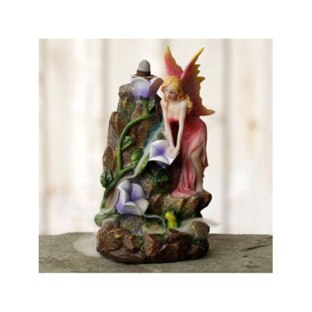 Quemador de Incienso en Cono de Reflujo Hada del Jardín Floral, altura 19.5 cm x 10.5 ancho