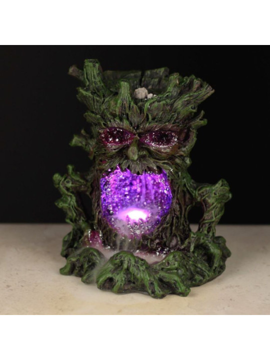 Quemador de Incienso de Reflujo y Luz Led,  Hombre Árbol Verde