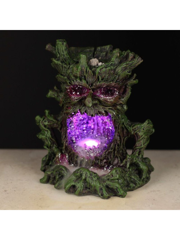 Quemador de Incienso de Reflujo y Luz Led,  Hombre Árbol Verde