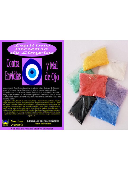 Legitimo Incienso de Limpias Contra Envidias y Mal de Ojo, Con Instrucciones y Oración