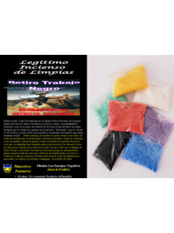 Legitimo Incienso de Limpias Retiro Trabajo Negro, Con Instrucciones y Oración