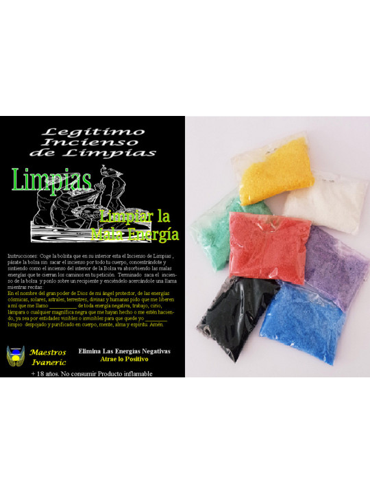 Legitimo Incienso de Limpias Limpias, Con Instrucciones y Oración