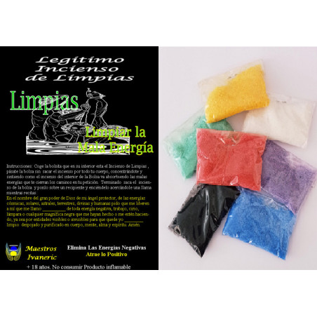 Legitimo Incienso de Limpias Limpias, Con Instrucciones y Oración