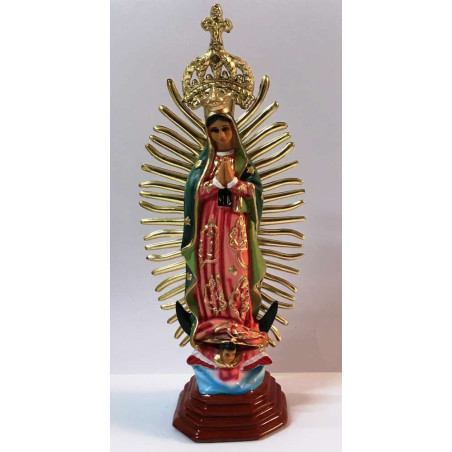 Imagen Artesana en Resina Virgen Guadalupe Mexicana 28cm