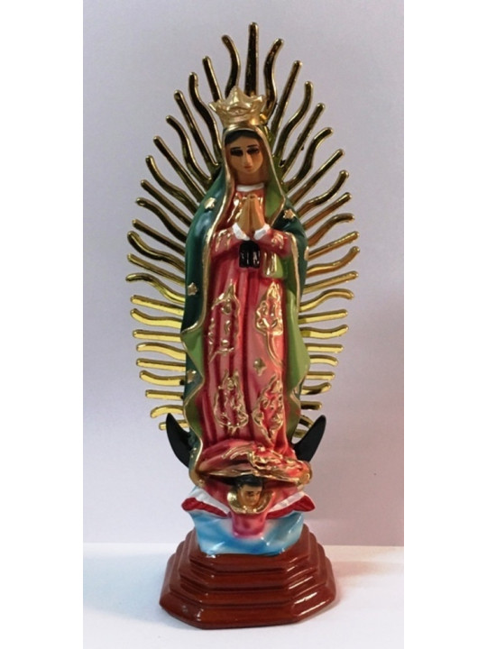 Imagen Artesana en Resina Virgen Guadalupe Mexicana 28cm (Sin Corona)