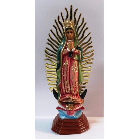 Imagen Artesana en Resina Virgen Guadalupe Mexicana 28cm (Sin Corona)