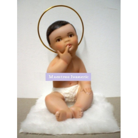 Niño Jesús con Piel, Pensando. 15cm
