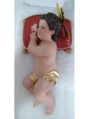Niño Jesús con almohadón y piel 20cm.
