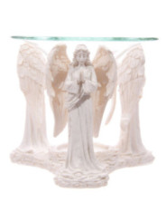 Quemador de Aceite Ángel Blanco Rezando. 10 cm altura x 12 cm ancho