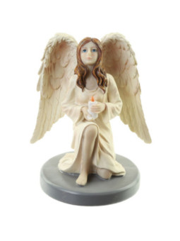 Ángel Guardián Reflexión y Vela. 15 cm altura x 13 cm ancho