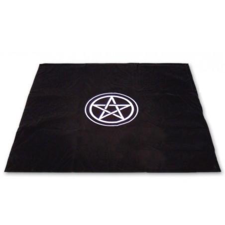 Tapete Tarot Negro Pentagrama. 80X80