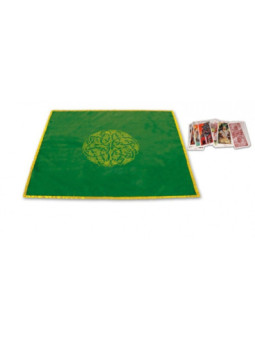 Tapete Tarot Verde, Laberinto Celta. 80x80cm