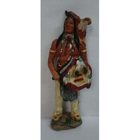 Imagen Artesana en Resina Indio, Espada, Escudo y Águila. 18,5cm