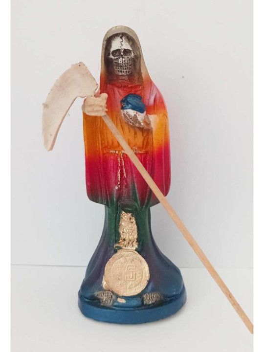 Imagen Resina Santa Muerte 7 Colores (Cabeza Dorada) 15x7