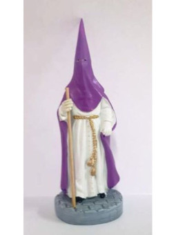 Imagen Artesana en Resina Nazareno Lila y Blanco de 20cm