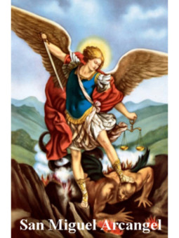 Estampa Plastificada Arcángel San Miguel 5x7,5cm