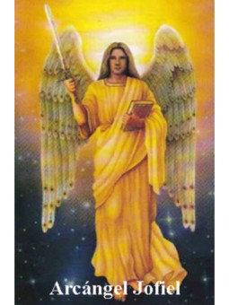 Estampa Plastificada Arcángel Jofiel 5x7,5cm