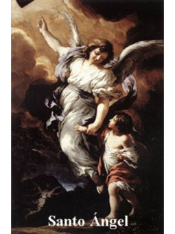 Estampa Plastificada Santo Ángel, de 5x7,5cm. ?