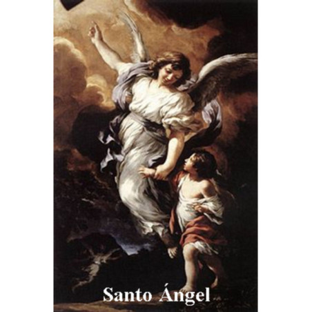 Estampa Plastificada Santo Ángel, de 5x7,5cm. ?
