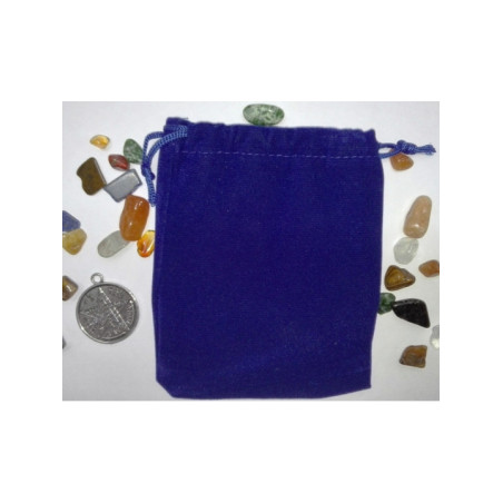 Bolsa Guarda Amuletos, Talismanes Azul Oscuro 10cm x 7cm