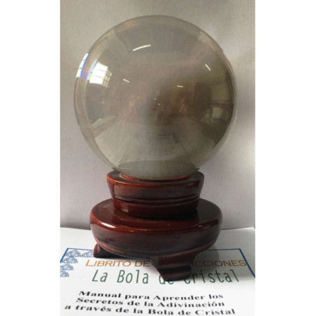 Bola Cristal 100 con Peana de Madera y Manual Instrucciones