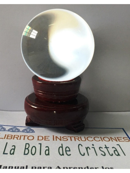 Bola Cristal 60 con Peana de Madera y Manual Instrucciones