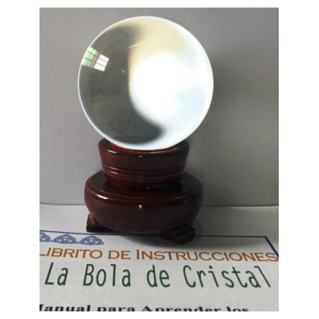 Bola Cristal 60 con Peana de Madera y Manual Instrucciones