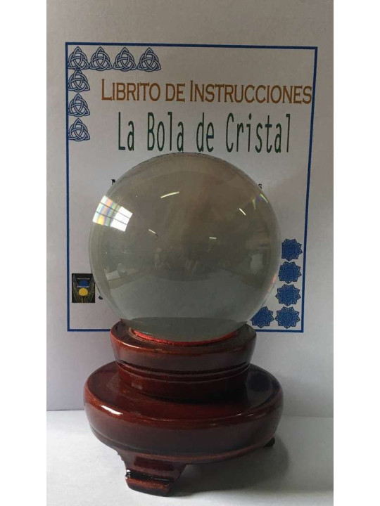 Bola Cristal 80 con Peana de Madera y Manual Instrucciones