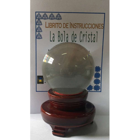 Bola Cristal 80 con Peana de Madera y Manual Instrucciones