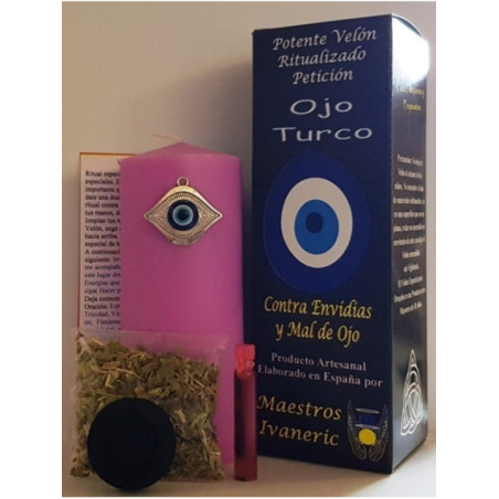 Velón Especial Potenciado Ojo Turco, Contra Envidias y Mal de Ojo
