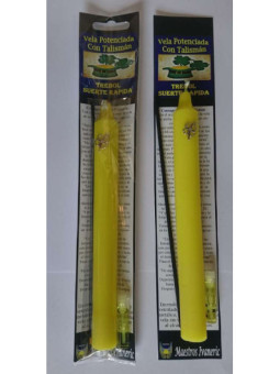 Vela Potenciada con Amuleto Trébol Suerte Rapida