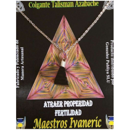 Colgante Mineral Azabache Pirámide, 2.5 cm Aprox.