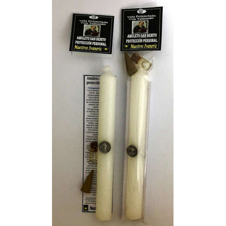Vela Potenciada con Amuleto San Benito, Protección Personal