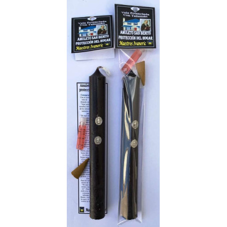 Vela Potenciada con Amuleto San Benito, Protección del Hogar