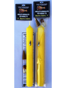 Vela Potenciada con Amuleto Ven Dinero