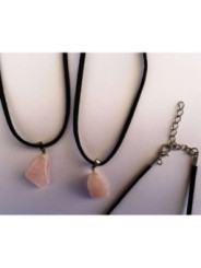 Colgante con Mineral Cuarzo Rosa