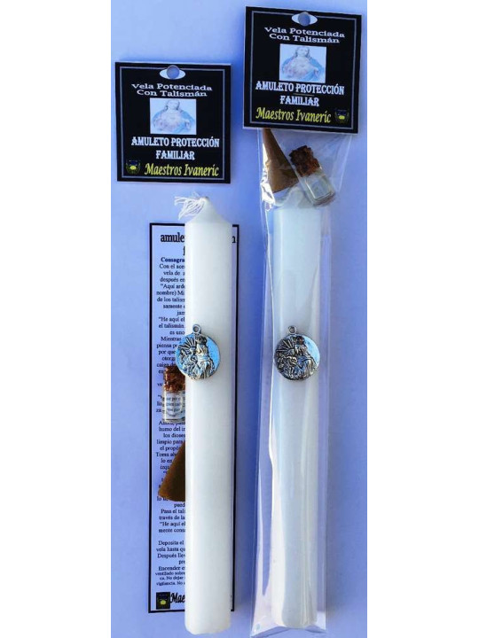 Vela Potenciada con Amuleto Protección Familiar