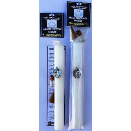 Vela Potenciada con Amuleto Protección Familiar