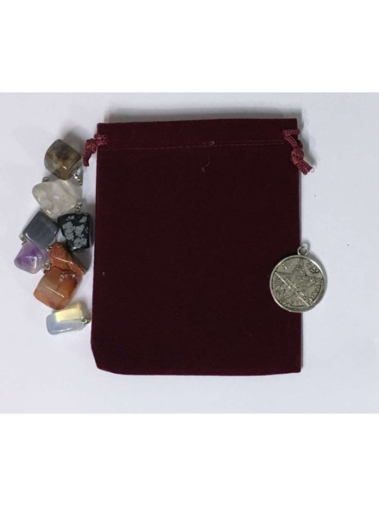 Bolsa Guarda Amuletos, Talismanes Roja 10cm x 7cm