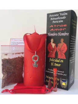 Velón Especial Potenciado de Petición Atrae Amor, Hombre-Hombre
