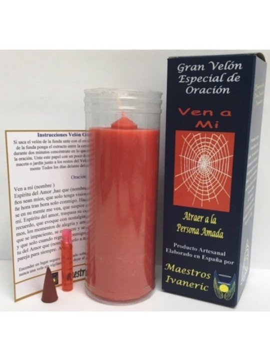 Velón Especial Potenciado Con Oración Ven a Mi