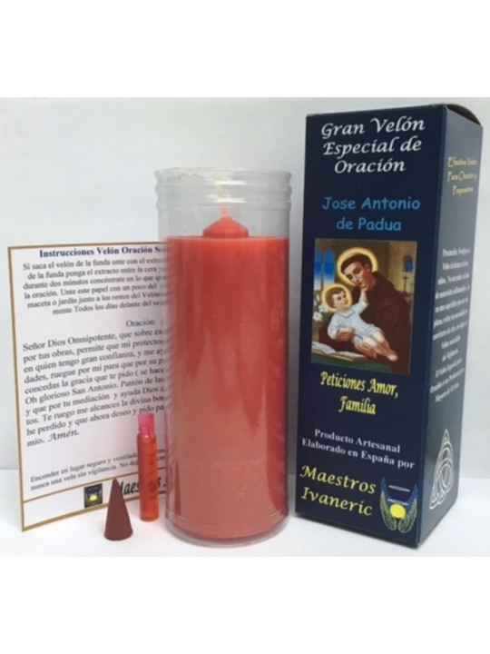 Velón Especial Potenciado Con Oración San Antonio de Padua